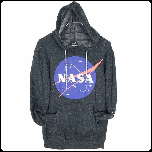 NASA Other - NASA Buzz Aldrin Charcoal Gray Speckled Pullover Hooded Sweatshirt Size: Small